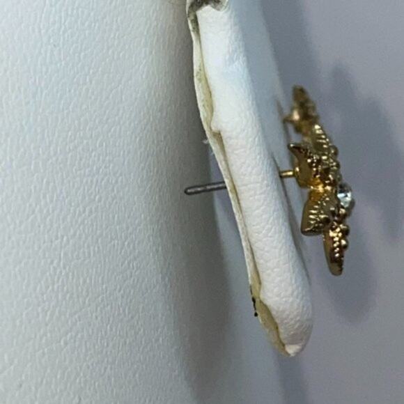 Gold-Tone Clear Rhinestone Starfish Stud Earrings - Picture 5 of 7